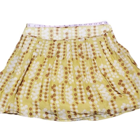Vintage Y2k Fossil Silk Yellow Dot Printed Retro 70s Inspired Womens Mini Skirt - Picture 8 of 9